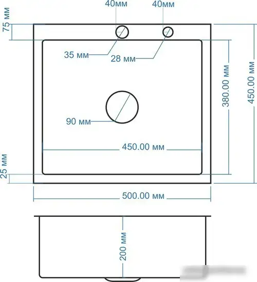Кухонная мойка Avina HM5045 PVD (графит) - фото товара