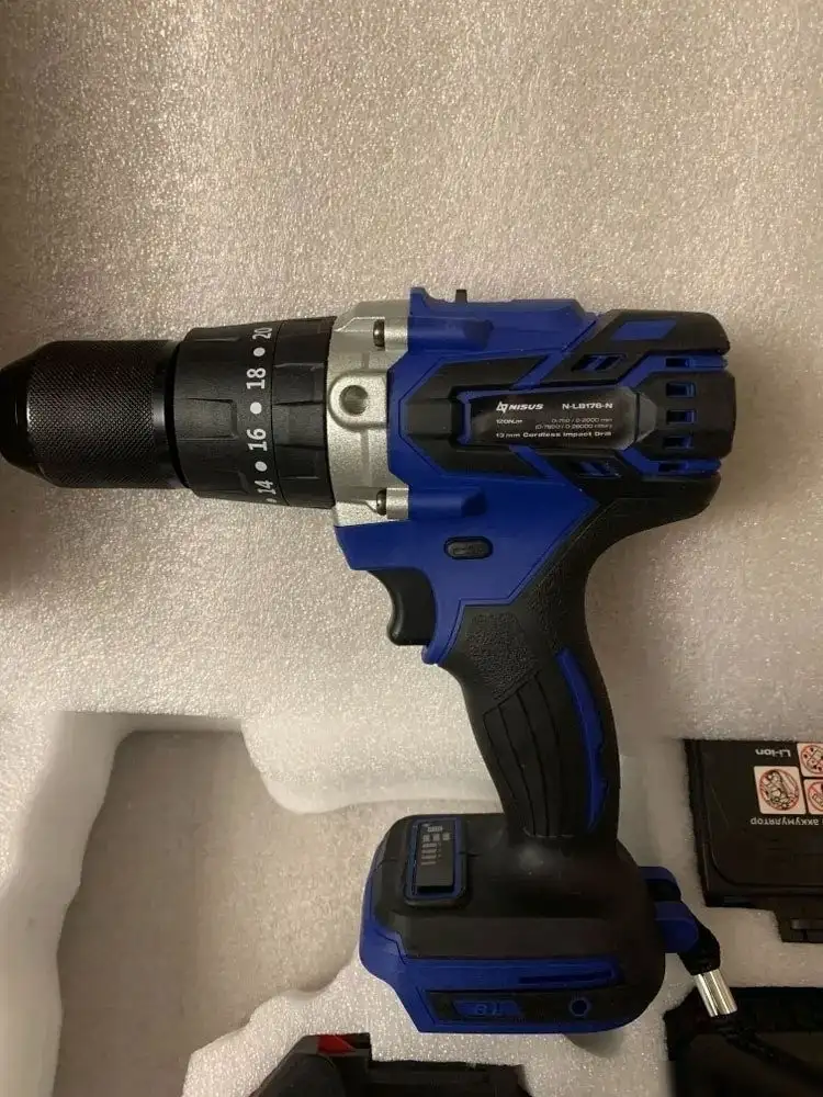 Ударная дрель-шуруповерт Nisus N-LB176-N (с 2-мя АКБ) – фото товара