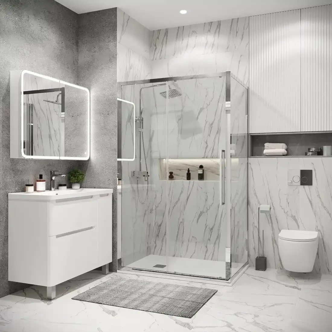 Душевая стенка Grossman Cosmo 100х195 200.K33.02.100.10.00 (хром/стекло прозрачное) - фото товара