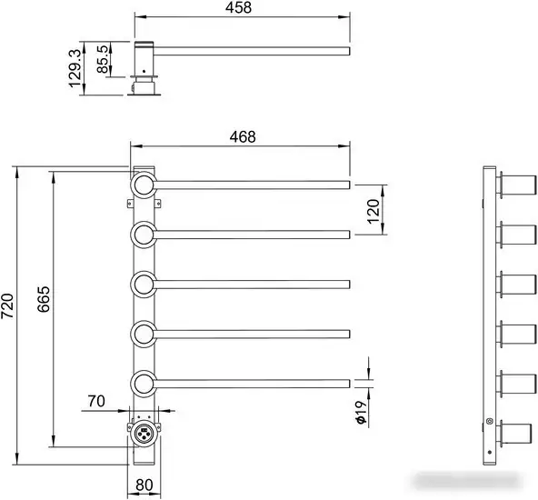 Полотенцесушитель Wonzon&Woghand WW-AL313-MB - фото товара