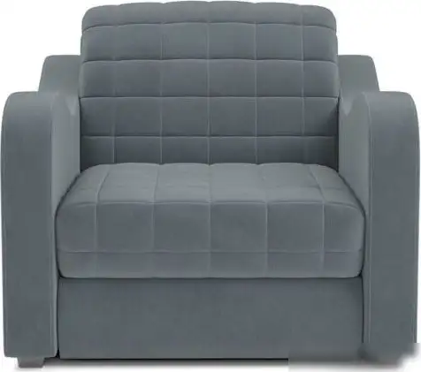 Кресло-кровать Мебель-АРС Барон №4 НПБ (велюр, серый/синий HB-178/26)