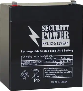 Аккумулятор для ИБП Security Power SPL 12-5 F2 (12В/5 А·ч)
