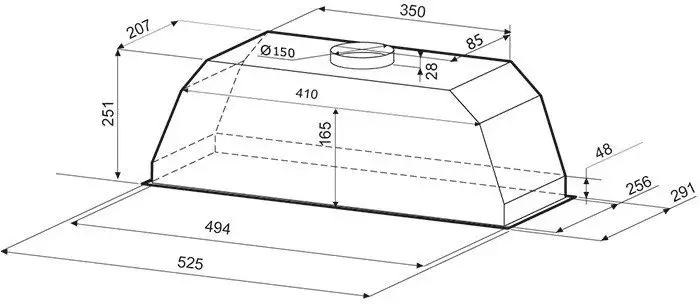 Кухонная вытяжка Krona Ameli 600 inox S - фото товара