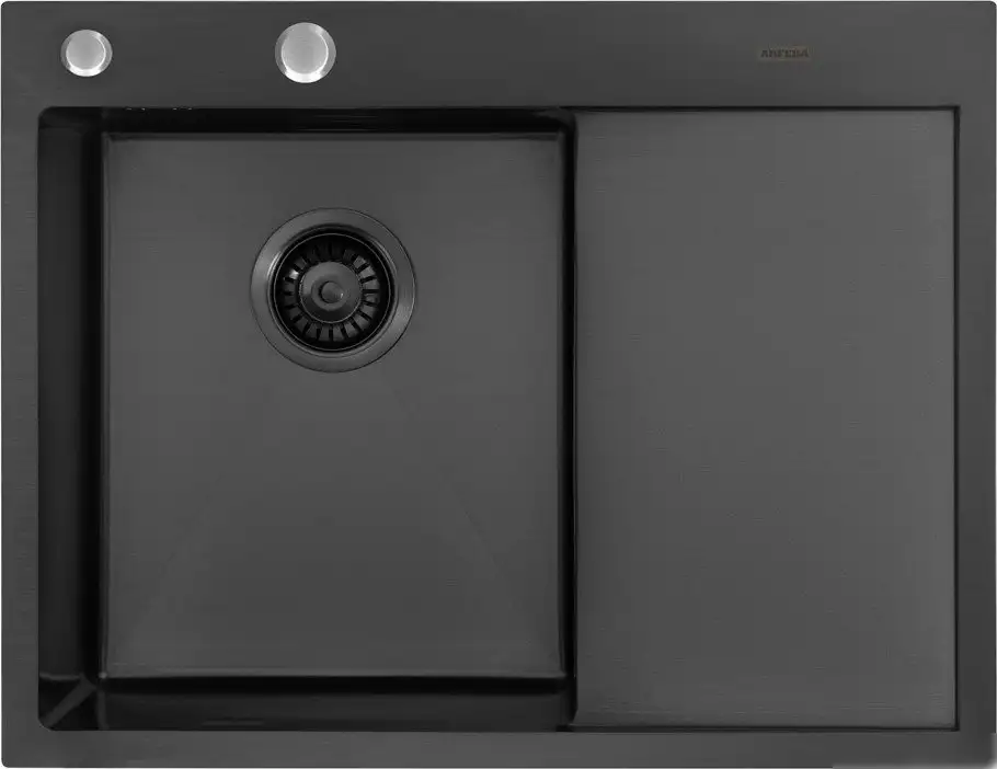 Кухонная мойка ARFEKA ECO AR 650*500 L BLACK PVD NANO - фото товара