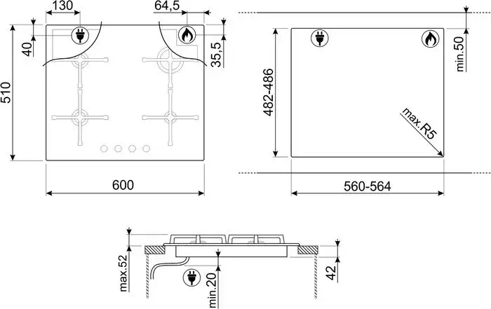 Варочная панель Smeg PV164SSA - фото товара