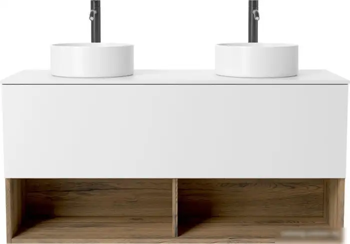 ЗОВ Тумба под умывальник Кито-2 120 2K120LA0MWMC-KP13W (аттик/белый матовый) – фото товара