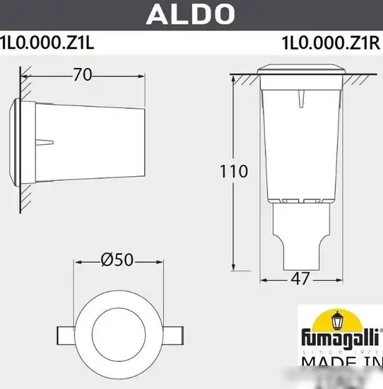 Садовый светильник Fumagalli Aldo 1L0.000.000.AXZ1L – фото товара