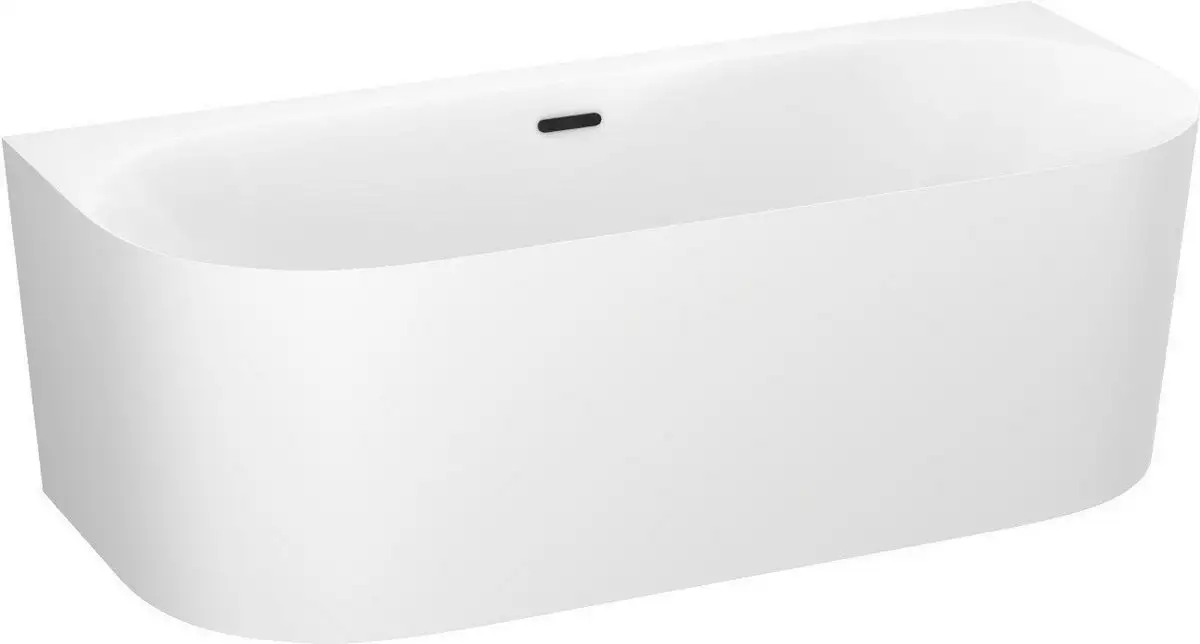 Ванна Wellsee Collaro 180x80 28910203R (пристенная ванна белый глянец, экран, ножки, сифон-автомат матовый черный) - фото товара