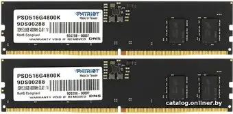 Оперативная память Patriot Signature Line 2x8ГБ DDR5 5600 МГц PSD516G5600K – изображение в каталоге