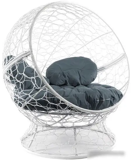 Кресло M-Group Апельсин 11520109 (белый ротанг/серая подушка) – фото товара