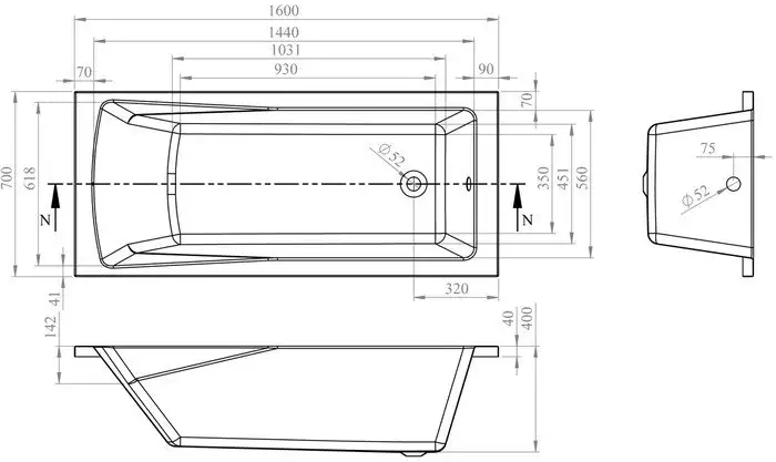 Ванна Lavinia Boho One 160x70 37010060 - фото товара