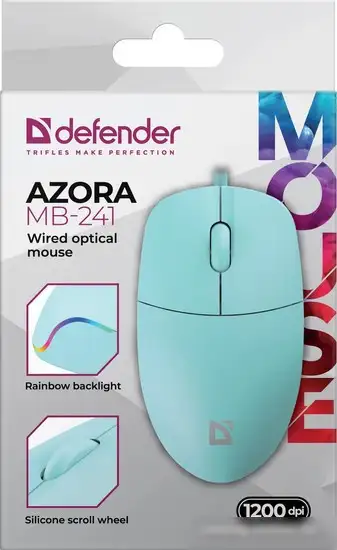 Мышь Defender Azora MB-241 (мятный) – фото товара