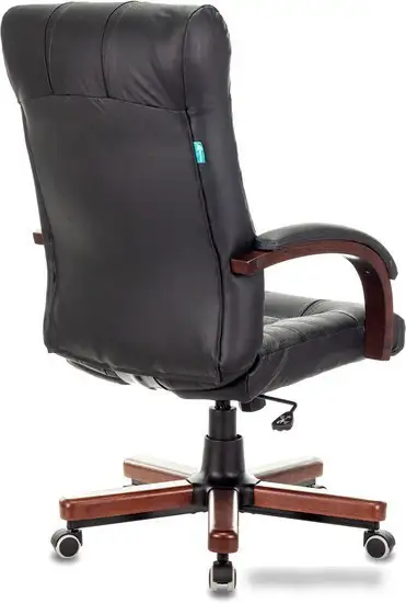 Кресло Бюрократ KB-10WALNUT/B/LEATH (черный) – фото товара