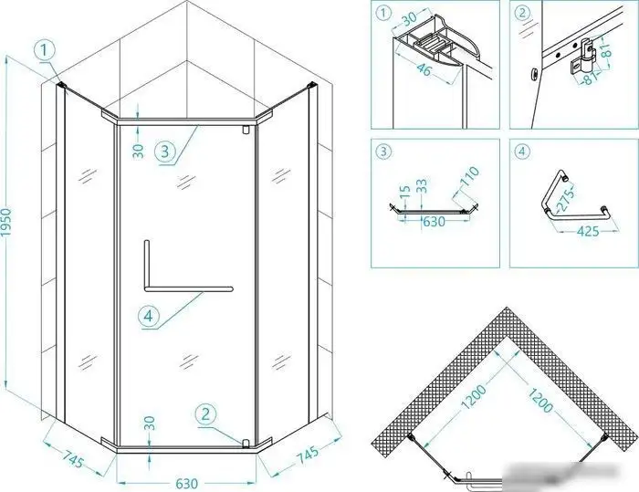 Душевой уголок RGW PA-081 35088122-14 - фото товара