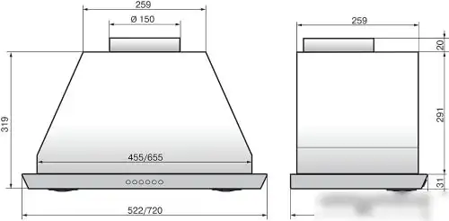 Кухонная вытяжка Elikor Врезной блок 52Н-1000-Э4Д - фото товара