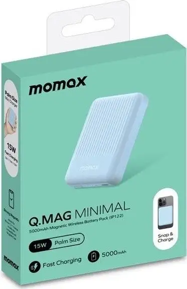 Внешний аккумулятор Momax Q.MAG Minimal IP122 5000mAh (голубой) – фото товара