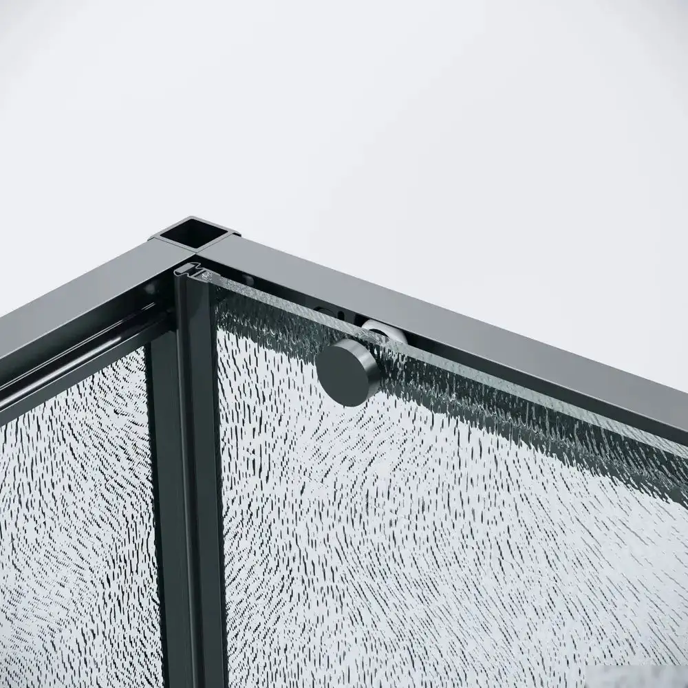 Душевой уголок Grossman Galaxy 110х100х195 120.K33.01.1110.21.02 (черный матовый/шиншилла стекло) - фото товара