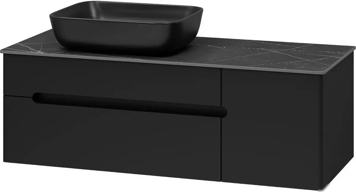 Misty Тумба под умывальник Роял 120 П-Роя-01120-021П2Я (подвесная, черный) – фото товара