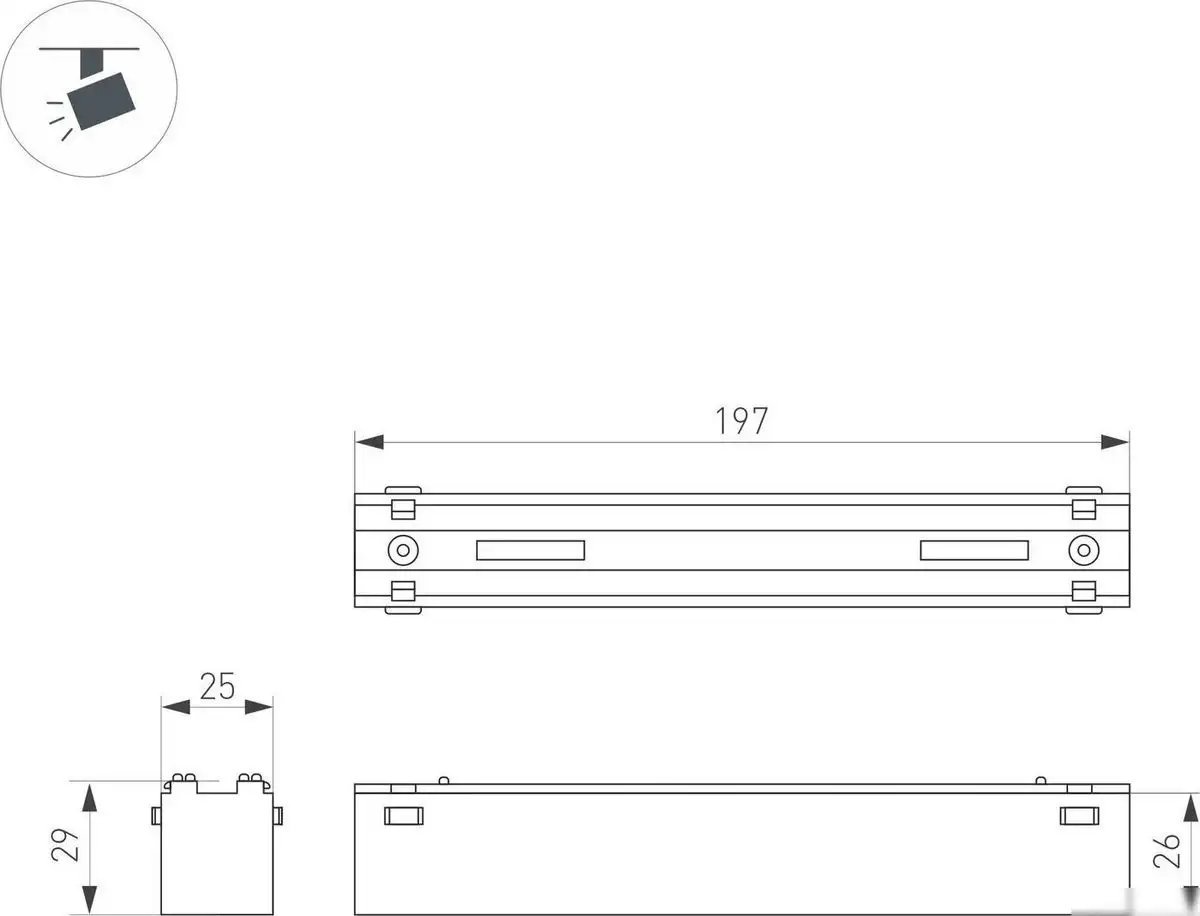 Трековый светильник Arlight MAG-VIBE-LASER-L197-12W Day4000-MIX BK 24deg 044419 – фото товара