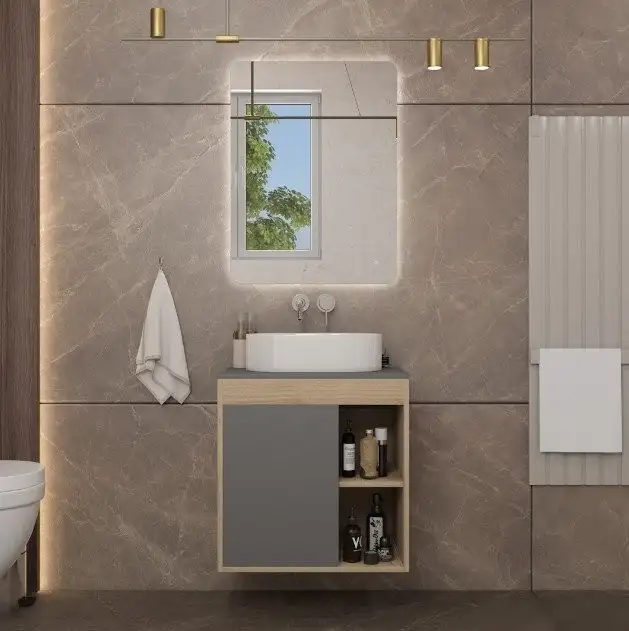 Teymi Тумба под умывальник Nura 60 T60529 (дуб эврика/графит матовый) – фото товара