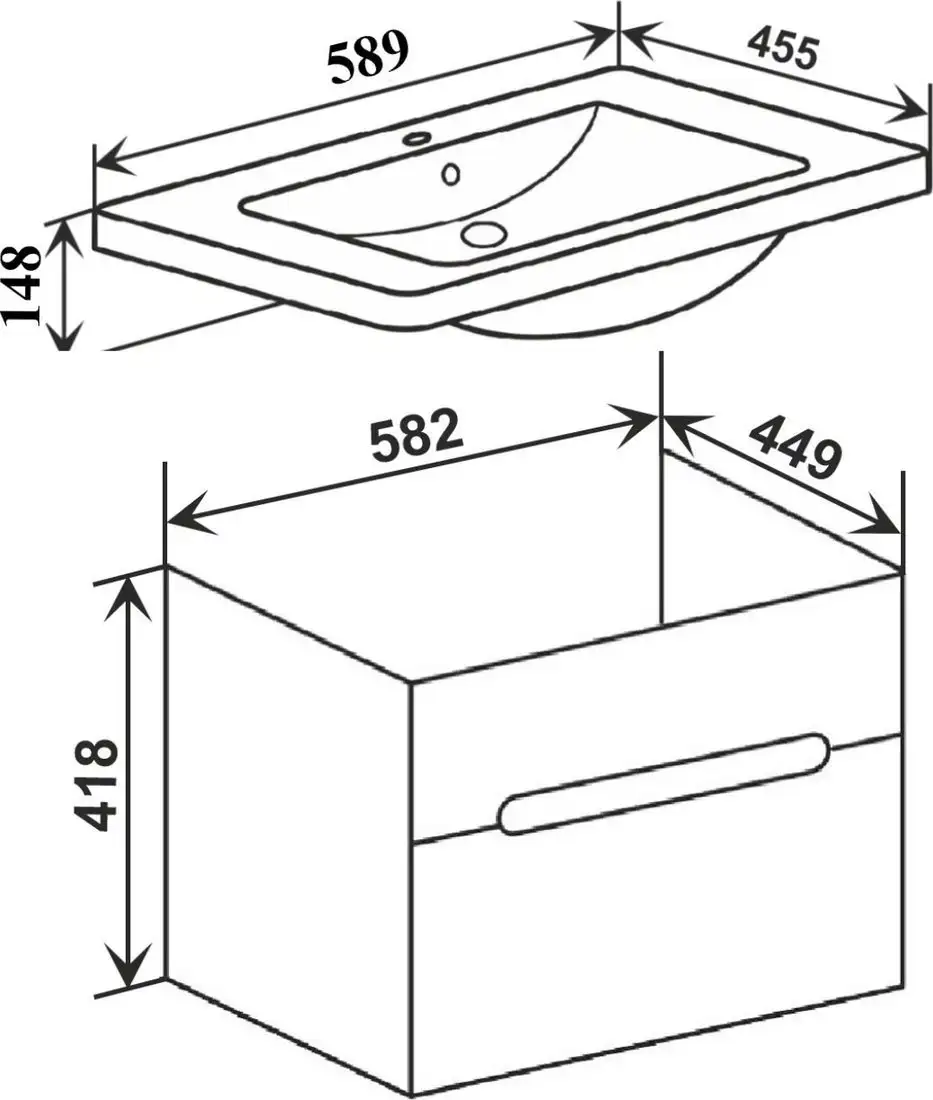 Runo Тумба под умывальник Runo Парма 60 (подвесная) – фото товара