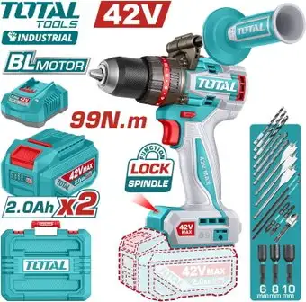 Ударная дрель-шуруповерт Total TIDLI429982 (с 2-мя АКБ, кейс) – изображение в каталоге