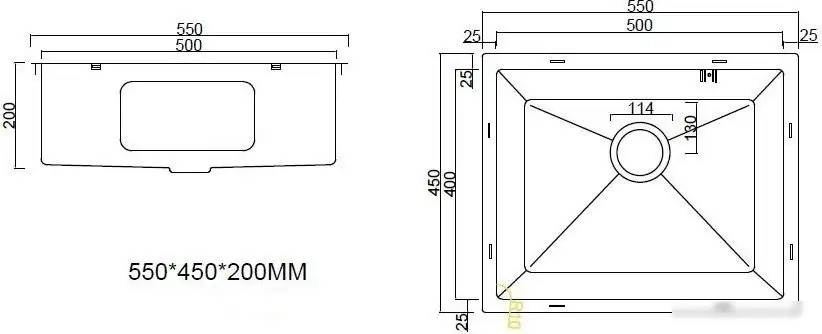 Кухонная мойка ARFEKA ECO AR 550*450 BLACK PVD NANO DECOR MILLET GRAINS - фото товара