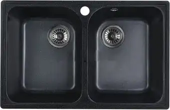 Кухонная мойка Marblan Duas (черный,с сифоном) - изображение в каталоге