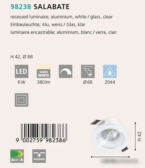 Точечный светильник Eglo Salabate 98238 – фото товара