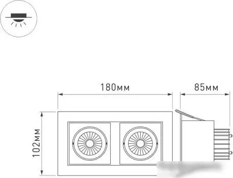 Точечный светильник Arlight CL-KARDAN-S180x102-2x9W Day 024129 – фото товара