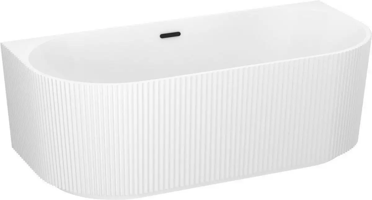 Ванна Wellsee Festive Fox 150x75 28730103R (пристенная ванна белый глянец, экран, ножки, сифон-автомат матовый черный) - фото товара