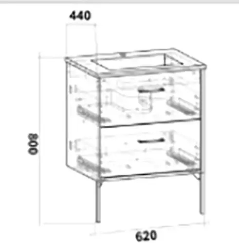 Grossman Тумба под умывальник Неро 65 106504 (альпийский дуб) – фото товара