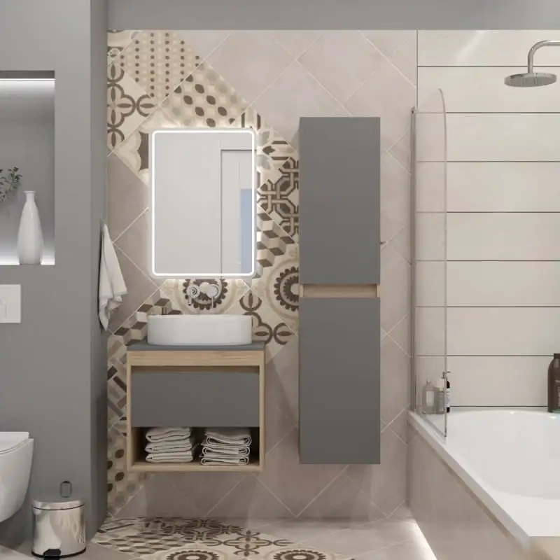 Teymi Тумба под умывальник Ritta 55 T60523 (дуб эврика/графит матовый) – фото товара