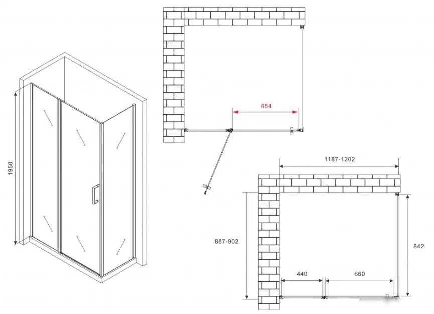 Душевой уголок Abber Sonnenstrand AG04120MS-S90M - фото товара