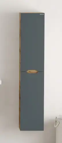 Onika Шкаф-пенал для ванной Айленд 30 403085 (графит/дуб крафт золотой) – изображение в каталоге