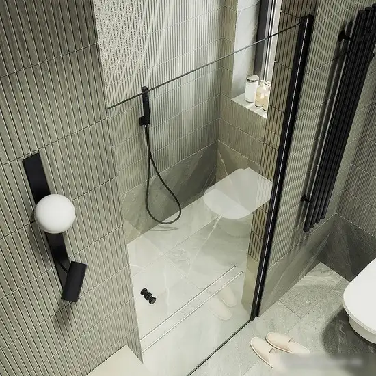 Душевая дверь MaybahGlass 198x90 MGD-809-6 (прозрачное стекло/черный) - фото товара