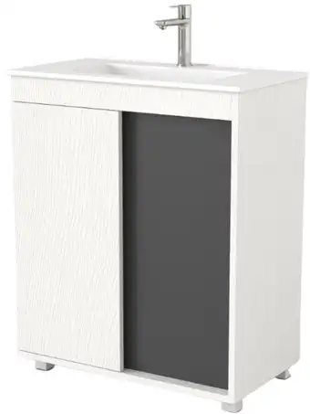 Дабер Тумба под умывальник 013 70 Т13.7.0.20 (белый древесный/серый) – изображение в каталоге