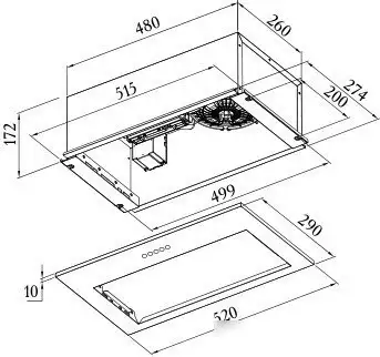 Кухонная вытяжка ZUGEL ZHI525B - фото товара