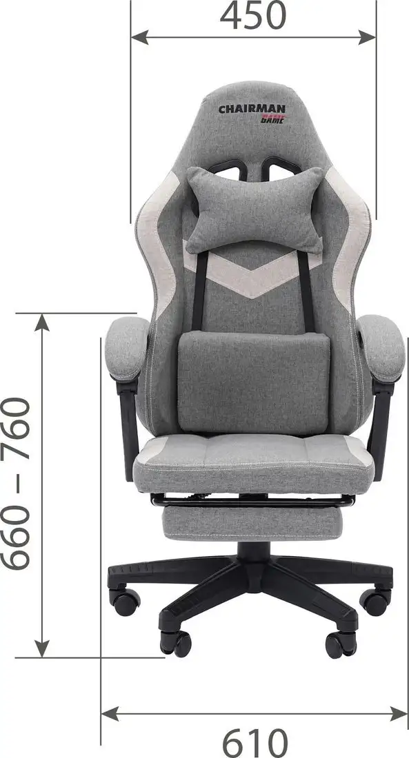 Игровое (геймерское) кресло CHAIRMAN CH26 (ткань, серый) – фото товара
