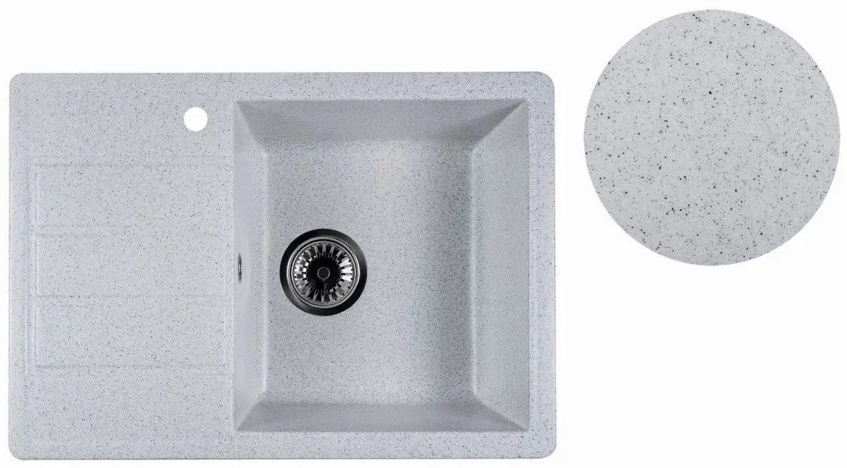 Кухонная мойка Marblan Recta R (серый, с сифоном) - фото товара