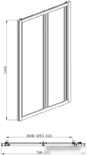 Душевая дверь Adema Noa-80 (прозрачное стекло) - фото товара
