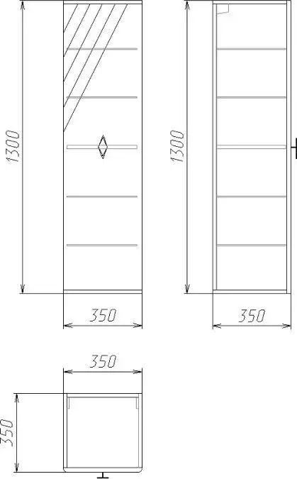 Grossman Шкаф-полупенал для ванной Вива 35 303511 – фото товара