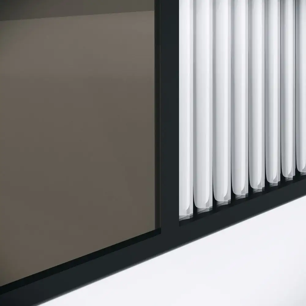 Душевая стенка Niagara Nova NG-481-12FBLACK 120x200 (черный матовый/рифленое/тонированное стекло) - фото товара