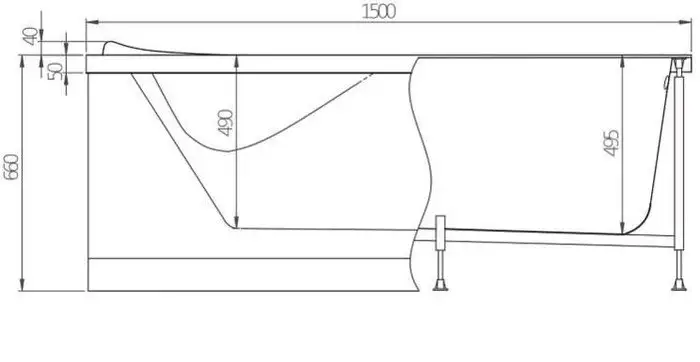 Фронтальный экран под ванну Alex Baitler Orta 150 R 00-A0007293 – фото товара