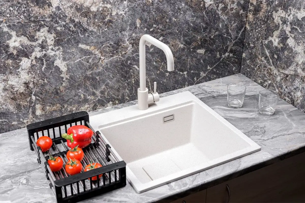 Кухонная мойка Marblan Comfort 50 (бежевый, с сифоном) - фото товара