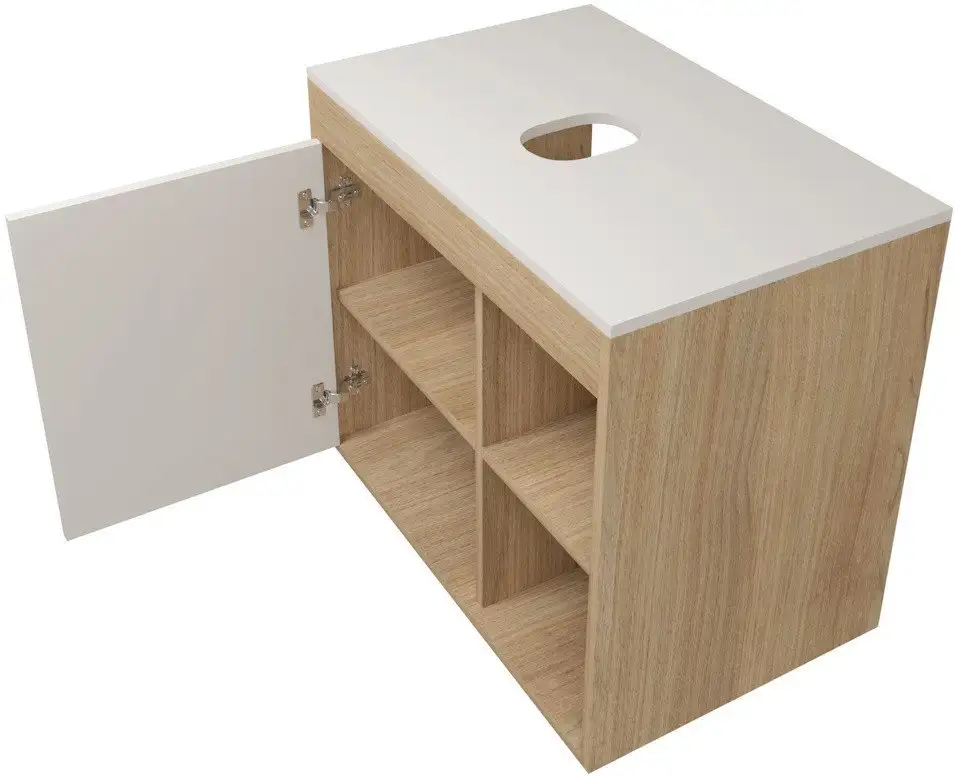 Teymi Тумба под умывальник Nura 70 T60528 (дуб эврика/белый матовый) – фото товара