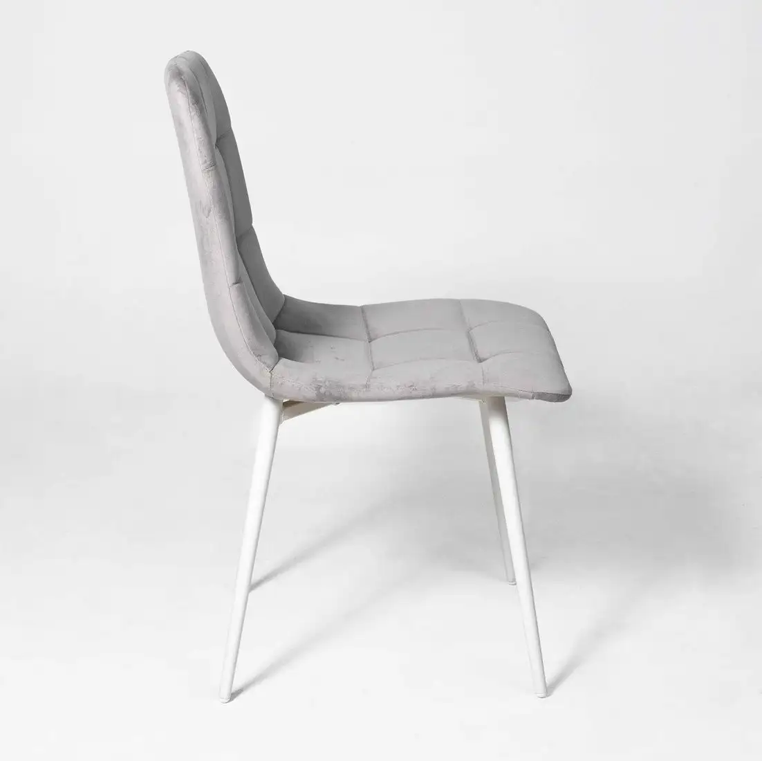 Стул Алвест AV 406-N (светло-серый бархат H-09/белый)