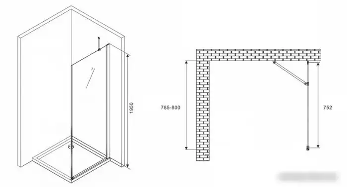 Душевая стенка Abber Zart S81 - фото товара