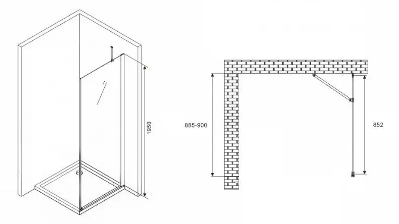 Душевая стенка Abber Zart S91 - фото товара