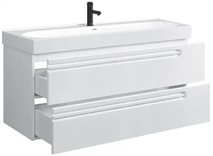 Belux Тумба под умывальник Стокгольм НП 120-02 (1, белый глянцевый) – фото товара